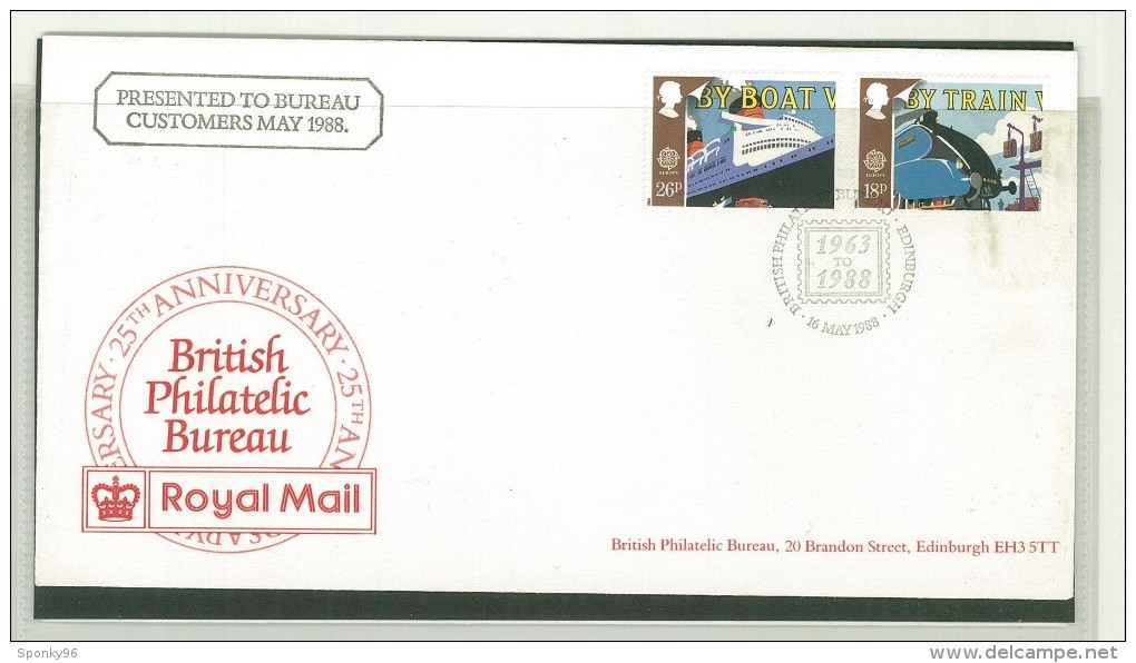 FDC GRAN BRETAGNA - GREAT BRITAIN - ANNO 1988 - ROYAL MAIL - BRITISH PHILATELIC BUREAU - BY BOAT BY TRAIN - - 1981-1990 Decimal Issues