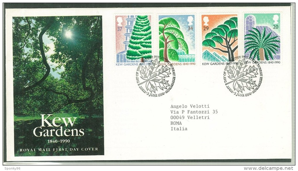 FDC GRAN BRETAGNA - GREAT BRITAIN - ANNO 1990 - ROYAL MAIL - KEW GARDENS - BRITISH PHILATELIC BUREAU EDINBURGH - - 1981-1990 Decimale Uitgaven