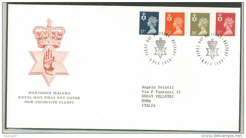 FDC IRLANDA - ANNO 1990 - ROYAL MAIL - NORTHERN IRELAND - BELFAST - PER ROMA - ITALIA - - FDC