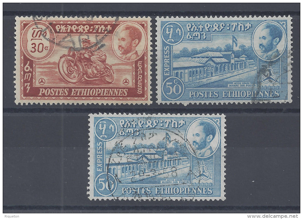 ETHIOPIE - 1947-54 - Timbres Pour Lettres Par Exprès - N° 1 Et 2 + 4 - OBLITERES - TB - - Ethiopie