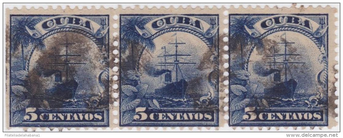 1899-232 CUBA. US OCCUPATION. 1899. Ed.33. 5c. SHIP FANCY CANCEL. - Gebraucht