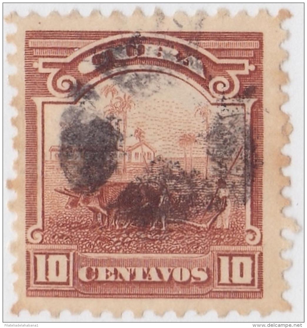 1905-95 CUBA. REPUBLICA. 1905. Ed.179. 10c. CAMPO ARADO. FANCY CANCEL STAR ESTRELLA. - Oblitérés