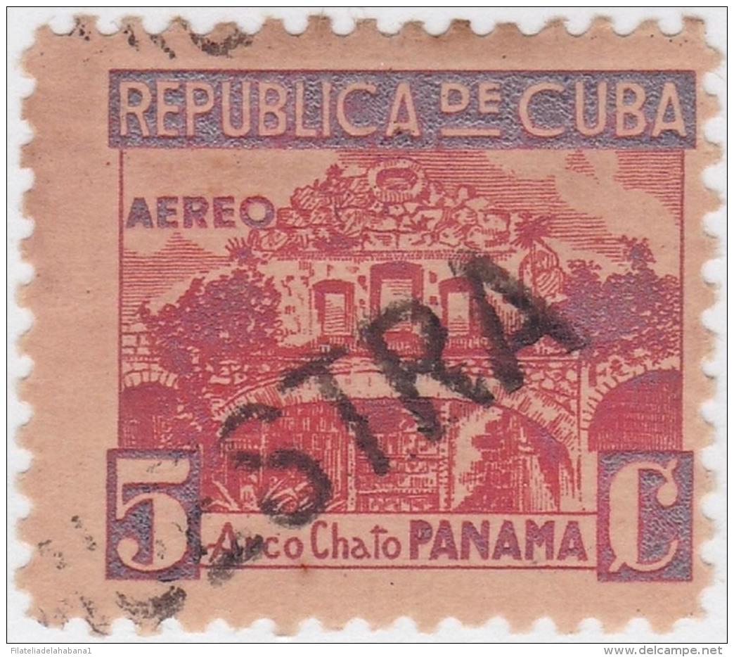 1937-235 CUBA. REPUBLICA. 1937. Ed.320. ESCRITORES. 5c PANAMA. MUESTRA PROOF. GOMA MANCHAS. - Gebruikt