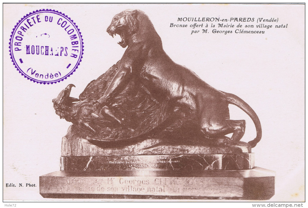 85 - Mouilleron-en-Pareds  (Vendée) - Bronze Offert Par M. Georges Clemenceau - Mouilleron En Pareds