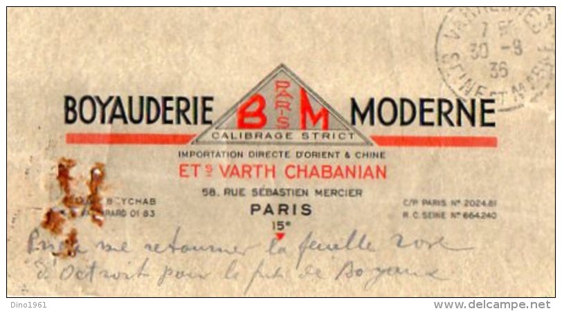 TB 987 -  Carte  Publicitaire B M Ets VARTH CHABANIAN PARIS  Pour VARREDDES - Other & Unclassified