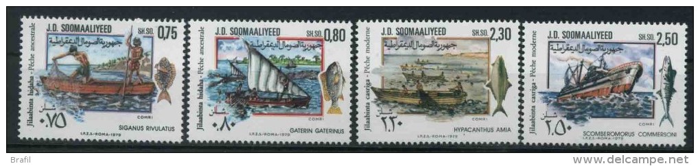 1979 Somalia, Pesca Antica E Moderna , Serie Completa Nuova (**) - Somalie (1960-...)