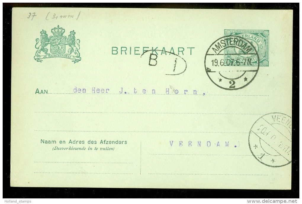 HANDBESCHREVEN BRIEFKAART Uit 1907 Gelopen Van AMSTERDAM Naar VEENDAM (10.442j) - Brieven En Documenten