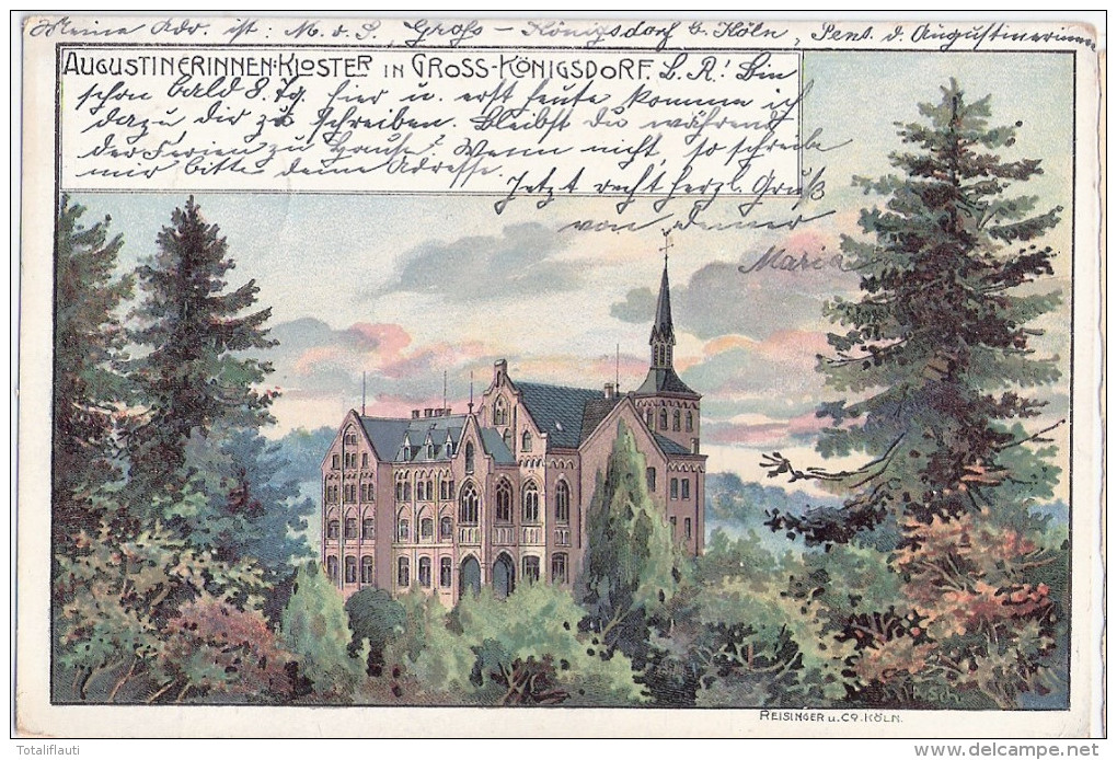 GROSS KÖNIGSDORF Augustinerkloster Frechen Bz Köln Autograf Adel M V S 13.8.1906 Gelaufen - Frechen