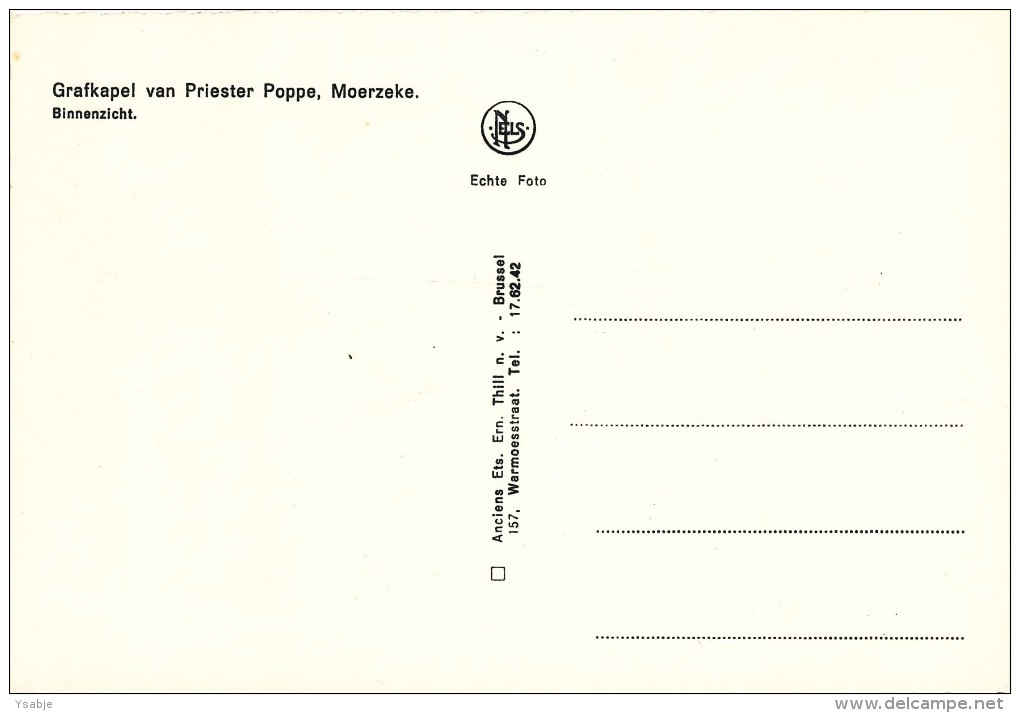 Grafkapel Van E.J.M. Poppe Moerzeke - 2 Kaarten! Zie Scans - Hamme