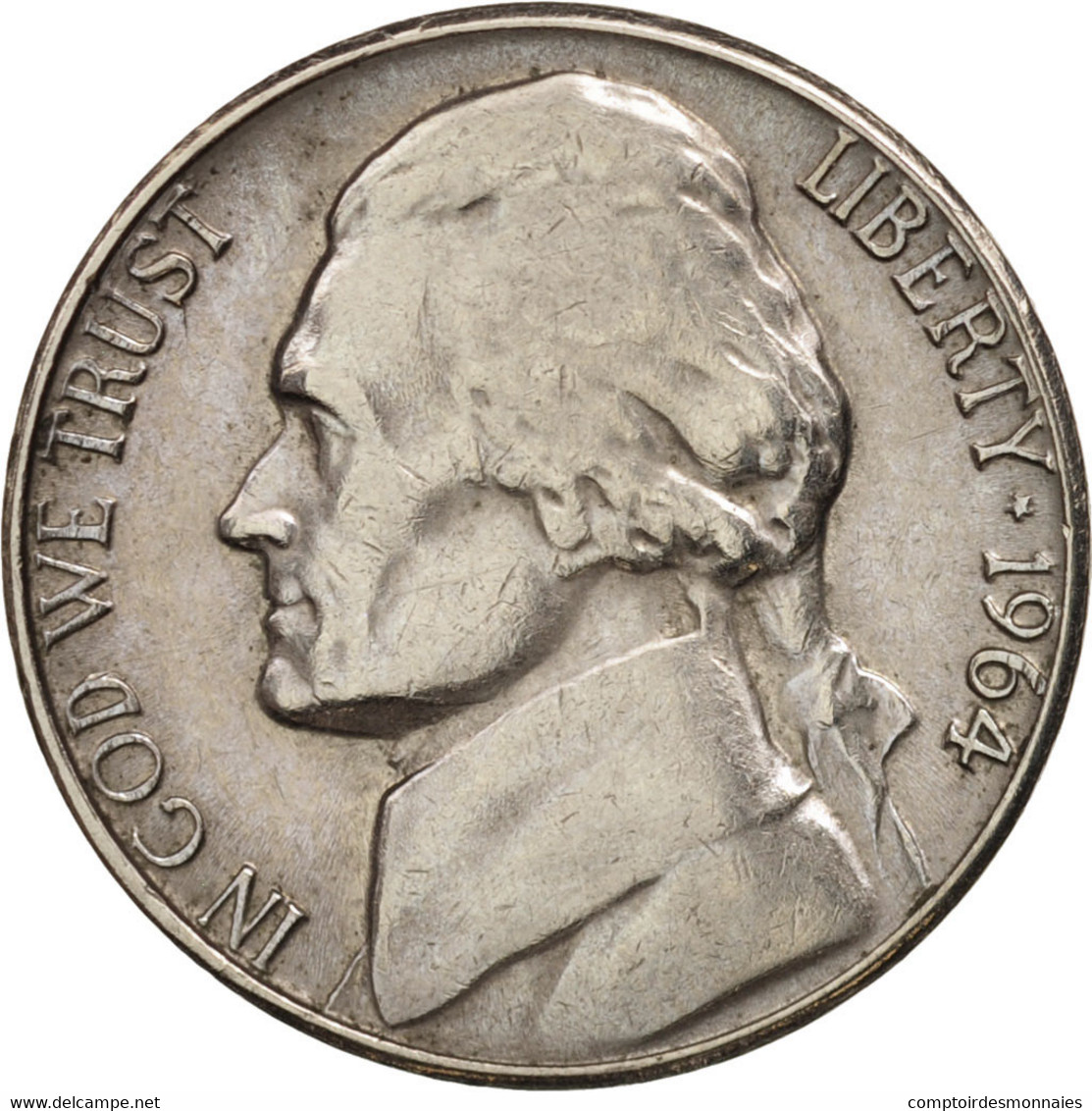 Monnaie, États-Unis, Jefferson Nickel, 5 Cents, 1964, U.S. Mint, Philadelphie - 1938-…: Jefferson