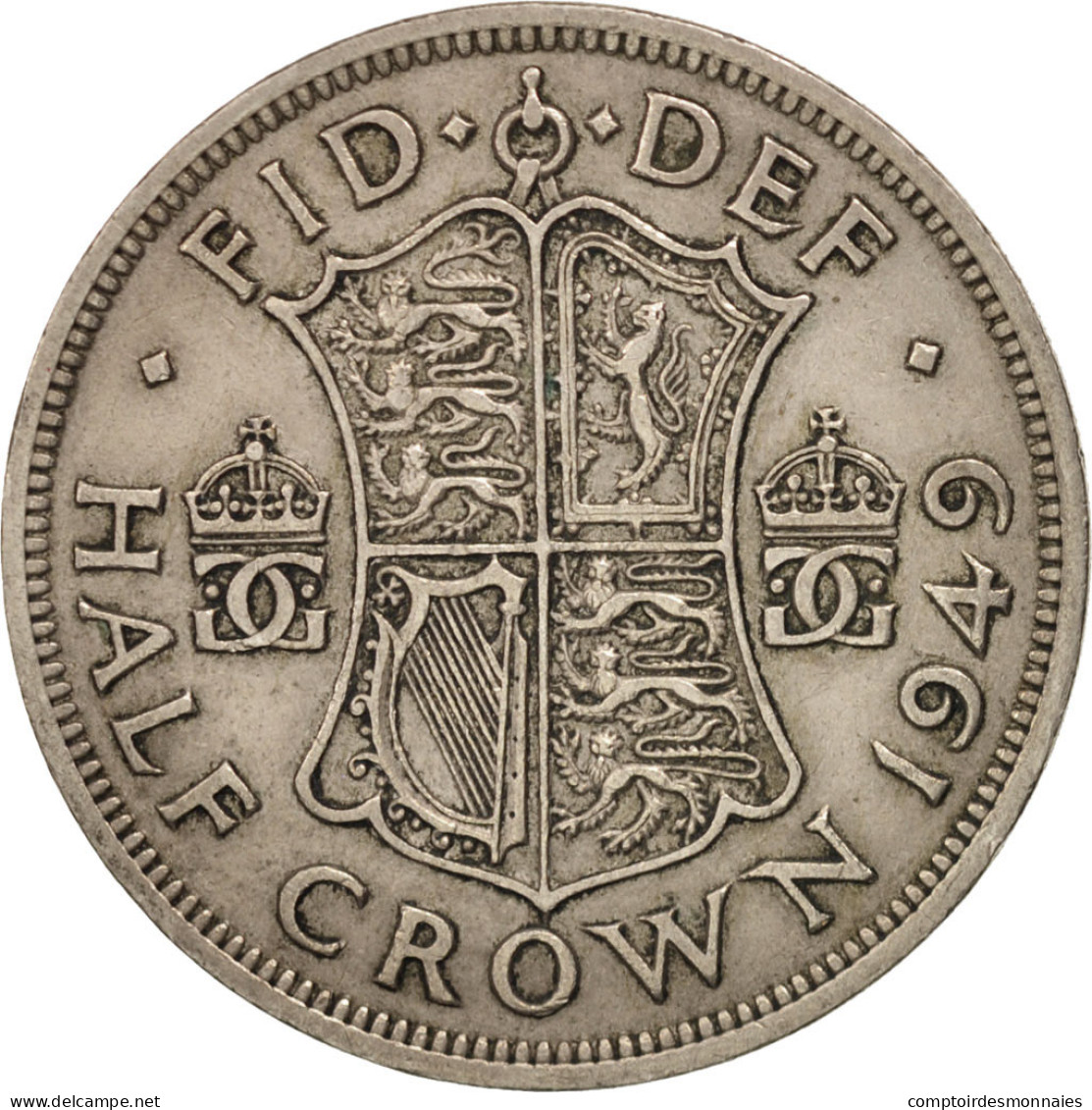 Monnaie, Grande-Bretagne, George VI, 1/2 Crown, 1949, TTB, Copper-nickel, KM:879 - K. 1/2 Crown