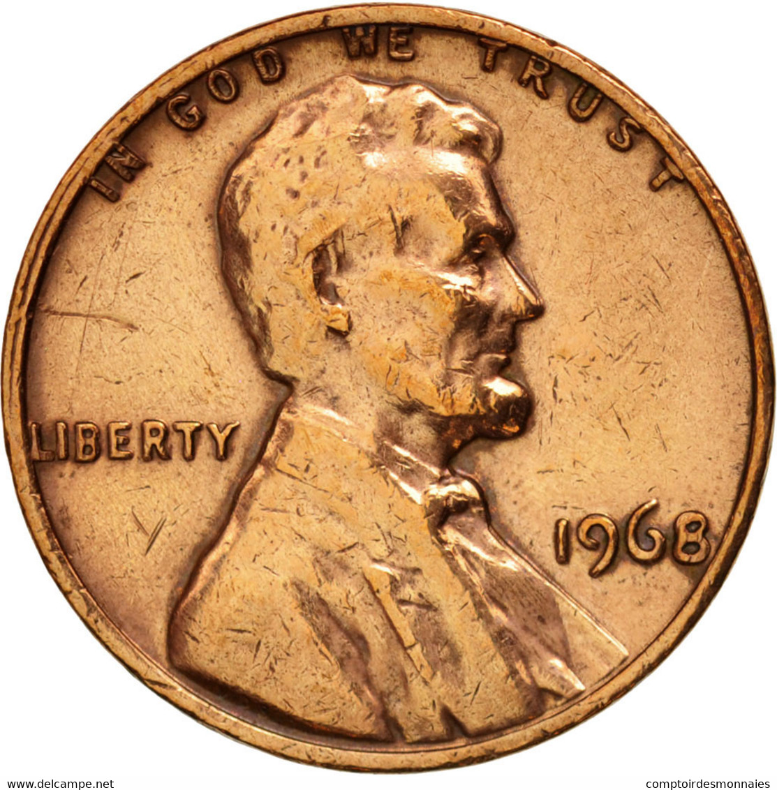 Monnaie, États-Unis, Lincoln Cent, Cent, 1968, U.S. Mint, Philadelphie, TB+ - 1959-…: Lincoln, Memorial Reverse