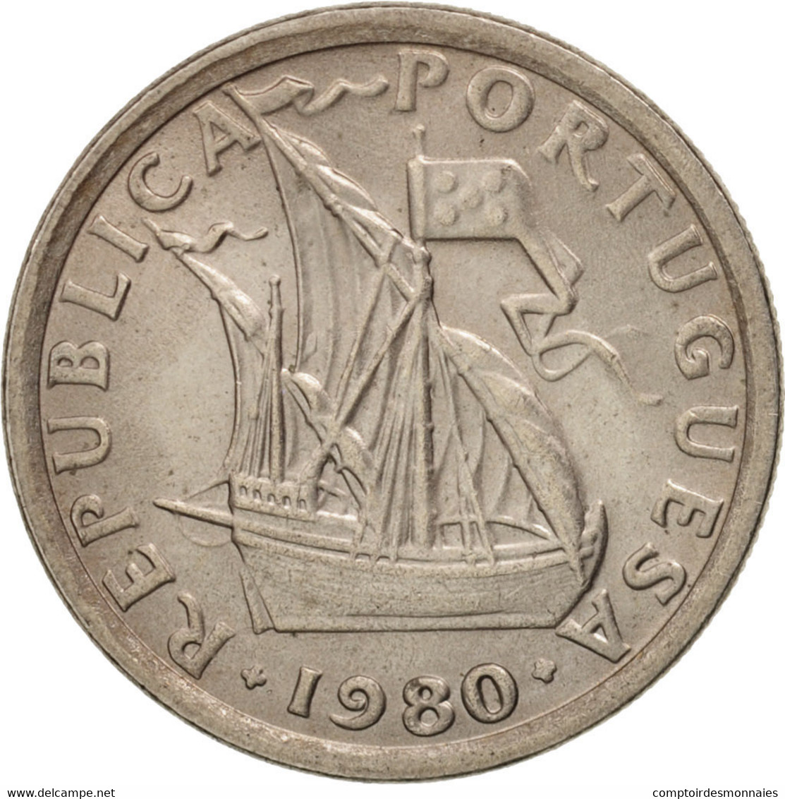 Monnaie, Portugal, 2-1/2 Escudos, 1980, SUP, Copper-nickel, KM:590 - Portugal