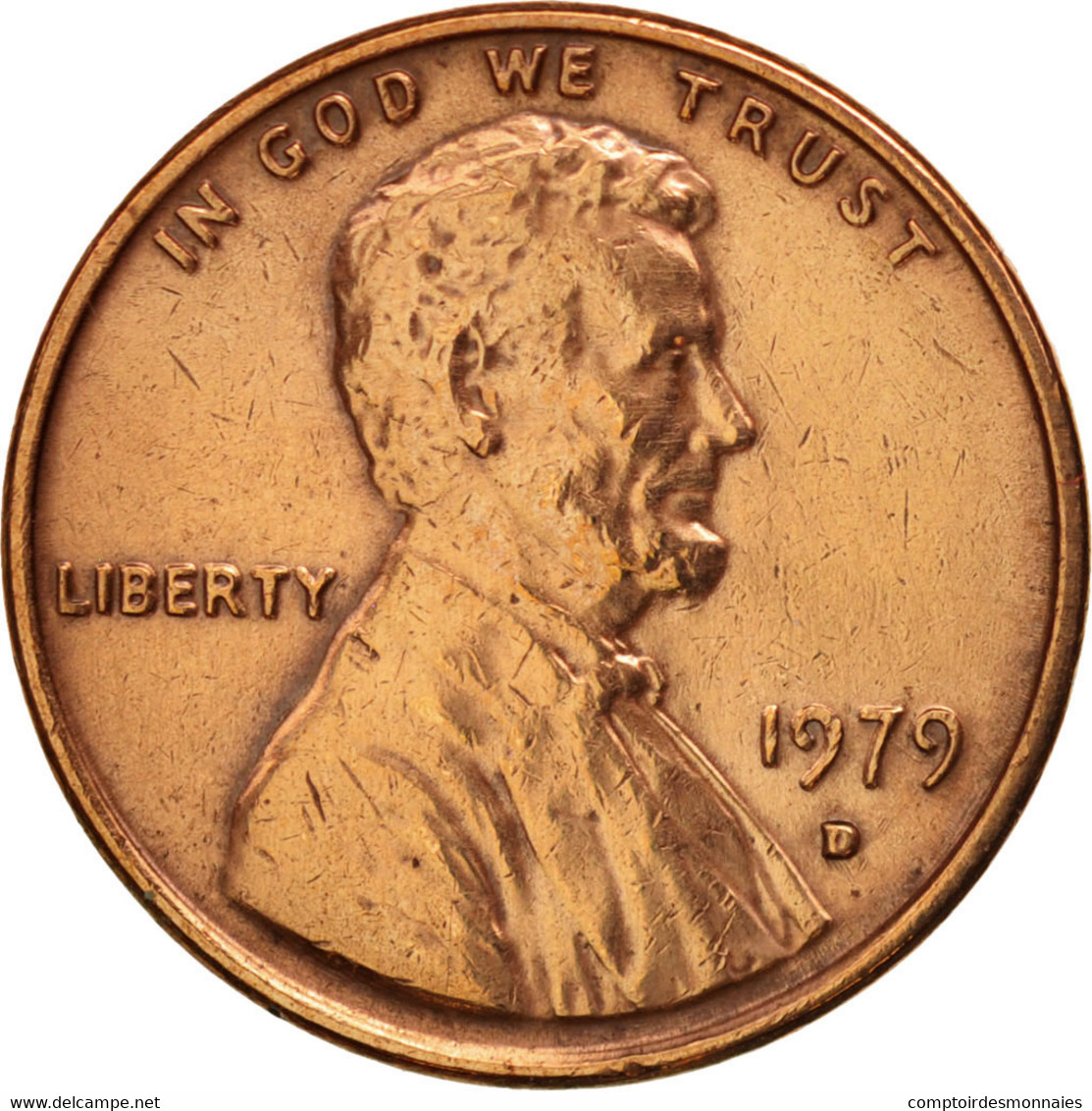 Monnaie, États-Unis, Lincoln Cent, Cent, 1979, U.S. Mint, Denver, TTB, Laiton - 1959-…: Lincoln, Memorial Reverse