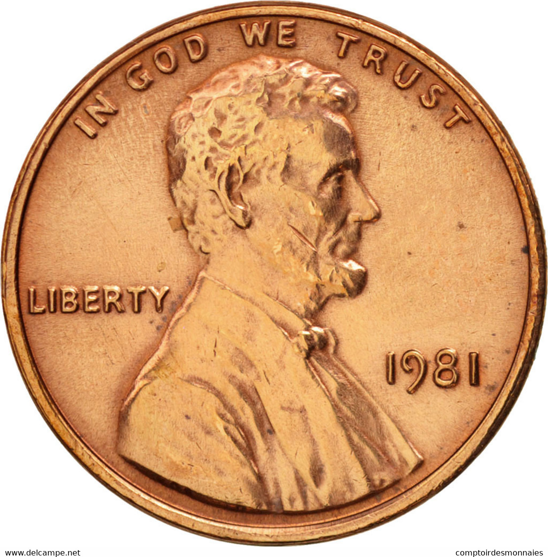 Monnaie, États-Unis, Lincoln Cent, Cent, 1981, U.S. Mint, Philadelphie, TTB+ - 1959-…: Lincoln, Memorial Reverse