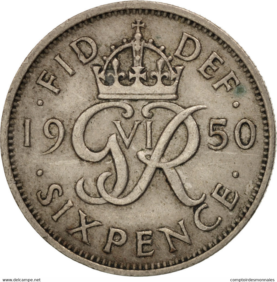 Monnaie, Grande-Bretagne, George VI, 6 Pence, 1950, TTB, Copper-nickel, KM:875 - H. 6 Pence