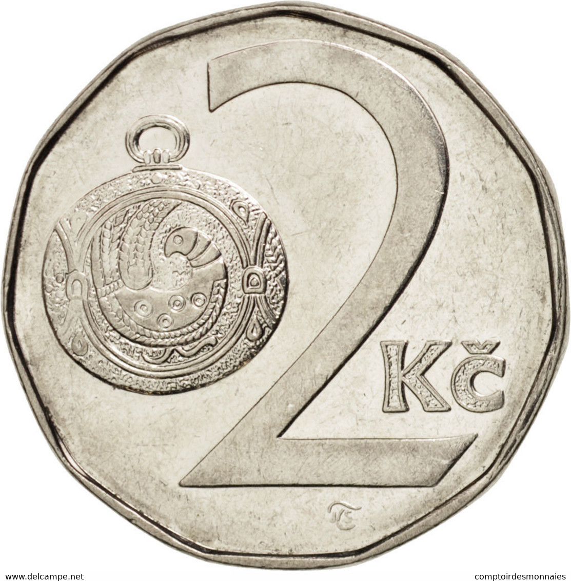 Monnaie, République Tchèque, 2 Koruny, 1993, SUP, Nickel Plated Steel, KM:9 - Tchéquie