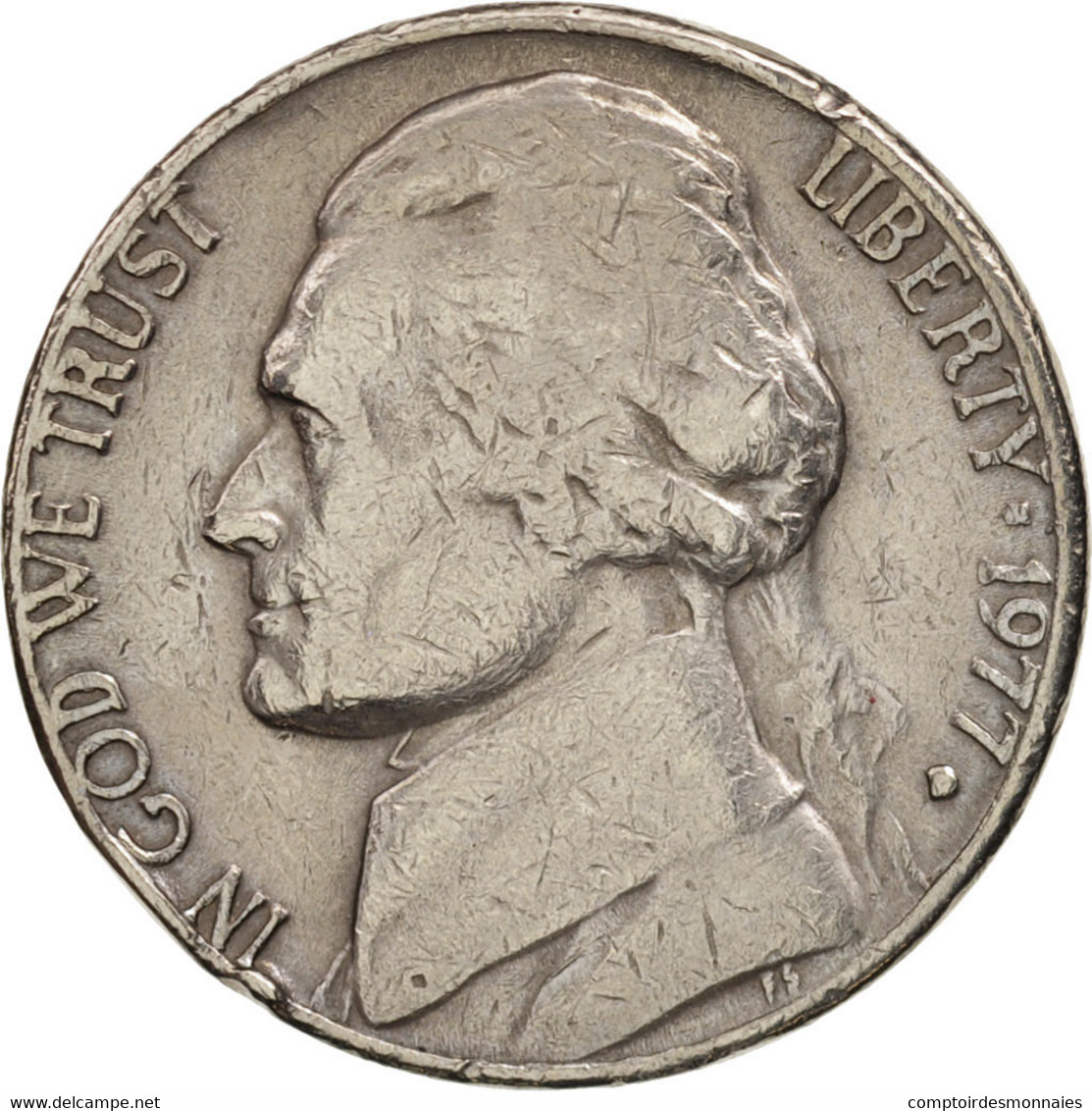 Monnaie, États-Unis, Jefferson Nickel, 5 Cents, 1977, U.S. Mint, Denver, TB - 1938-…: Jefferson