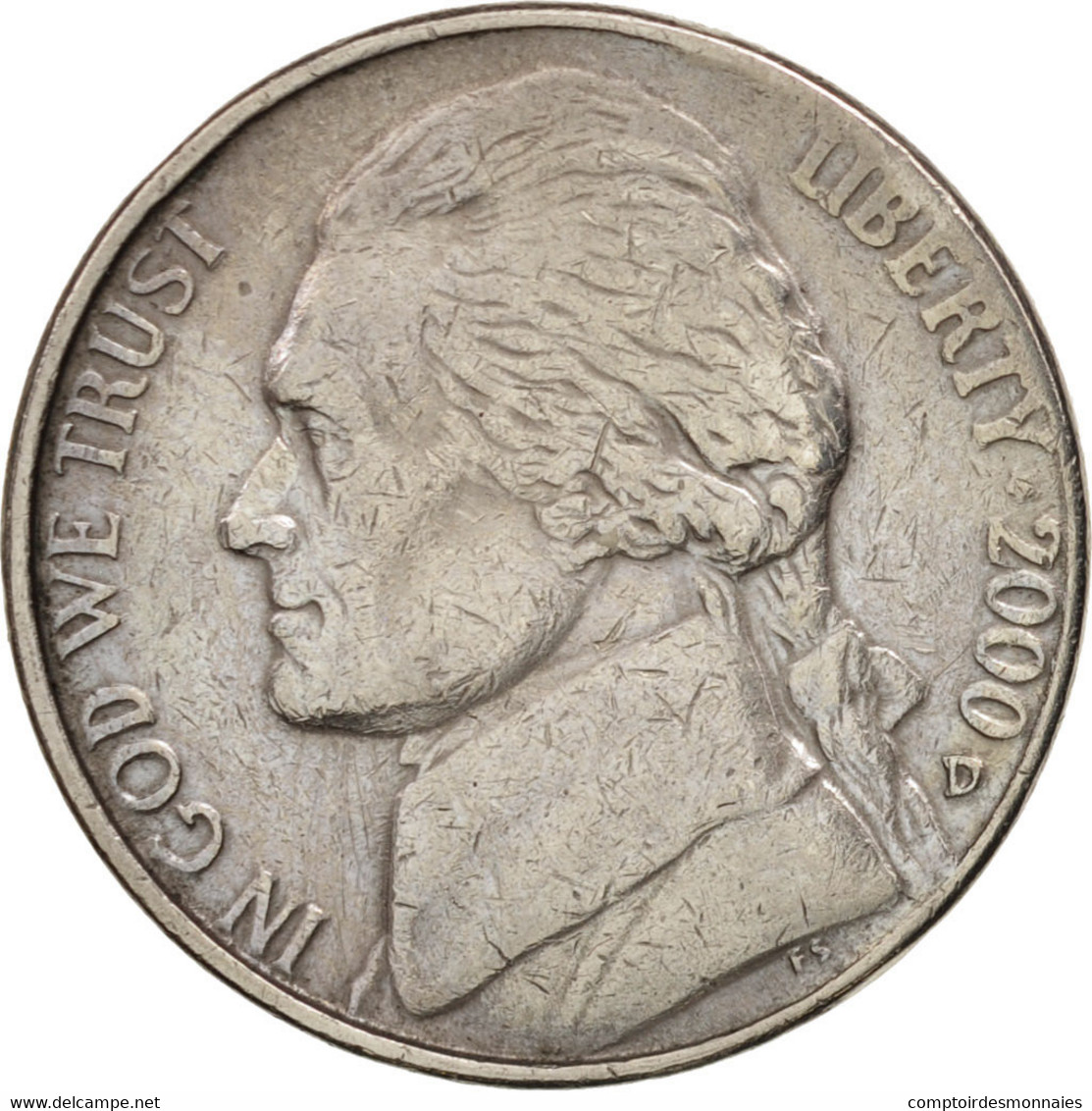 Monnaie, États-Unis, Jefferson Nickel, 5 Cents, 2000, U.S. Mint, Denver, TB+ - 1938-…: Jefferson