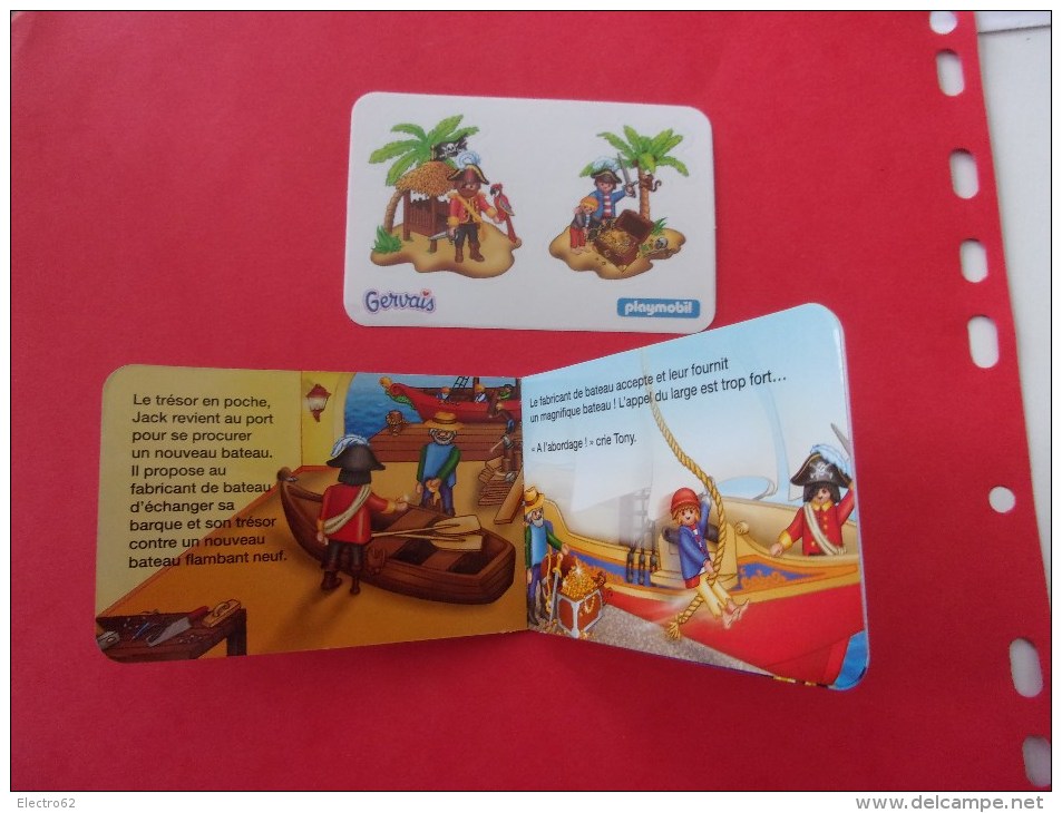 Mini Livre Playmobil, Les Pirates Et Le Trésor, 2 Autocollant, Bateau, Gervais - Playmobil