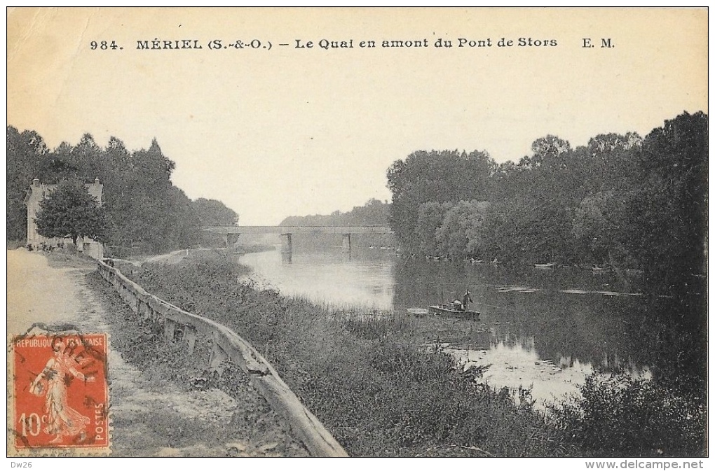 Mériel (Seine-et-Oise) - Le Quai En Amont Du Pont De Stors - Edition E. Malcuit - Carte E.M. N°984 - Meriel