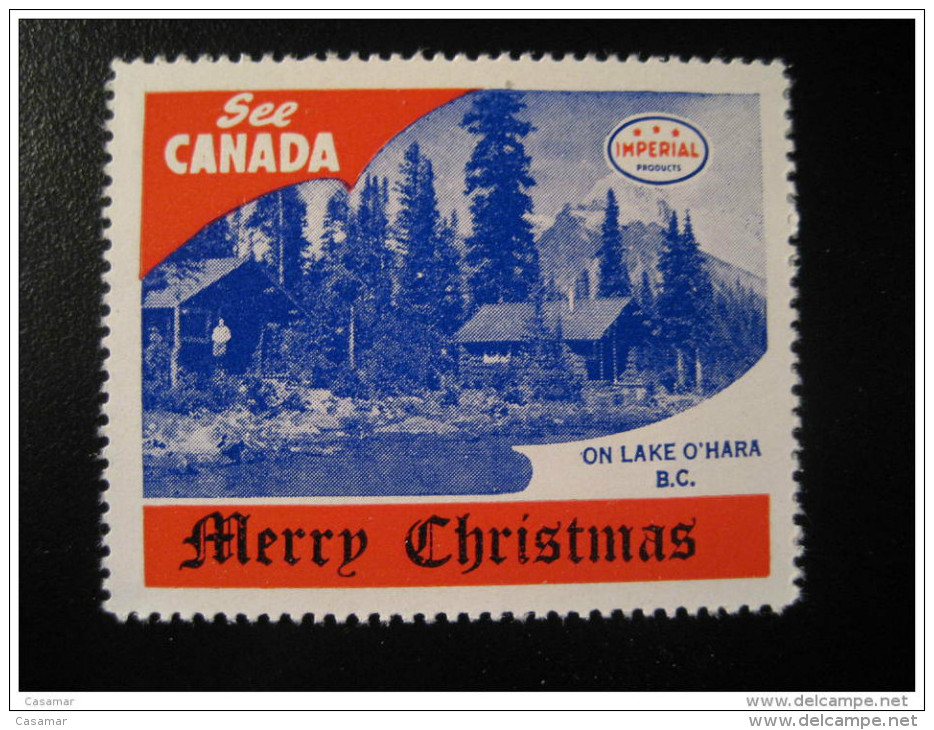 On Lake O´Hara BC Toronto IMPERIAL Oil Touring Road Map Poster Stamp Label Vignette Viñeta CANADA Christmas - Local, Strike, Seals & Cinderellas