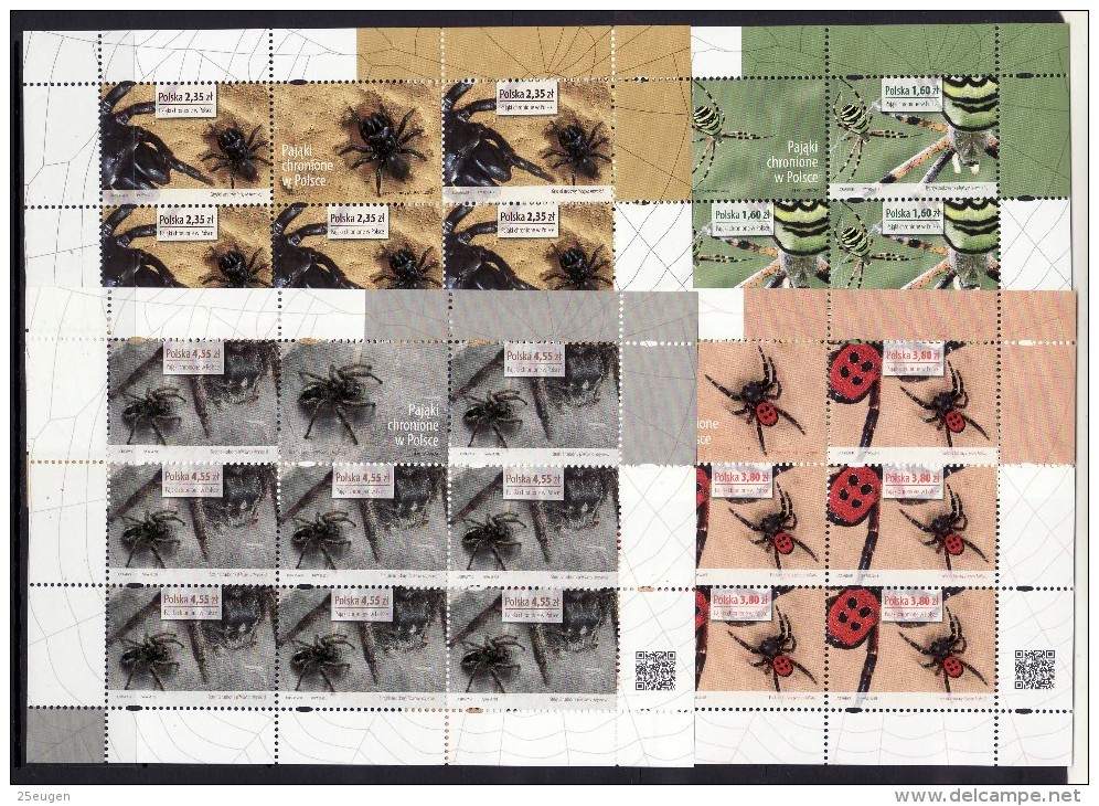 POLAND 2013 SPIDERS PROTECTED IN POLAND MS  MNH - Ungebraucht