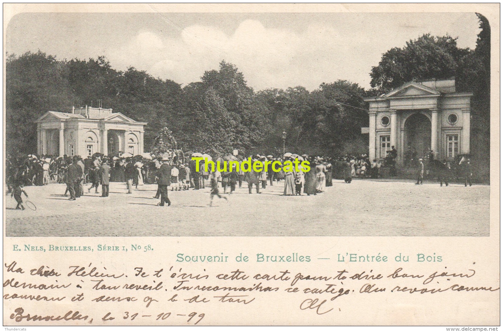 CPA BRUXELLES NELS SERIE 1 No 58 L'ENTREE DU BOIS - Forêts, Parcs, Jardins