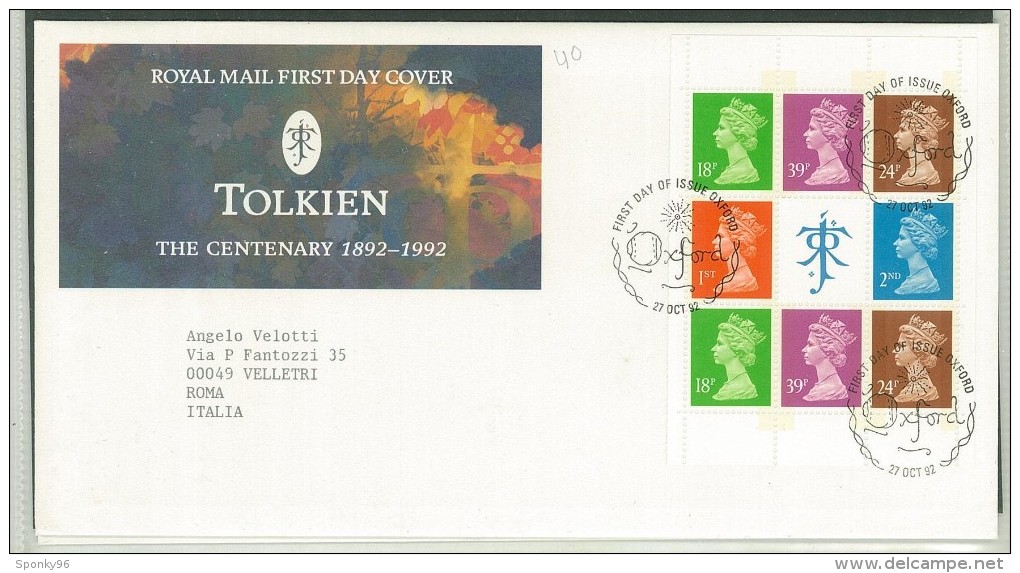 FDC GRAN BRETAGNA - GREAT BRITAIN - ANNO 1992 - ROYAL MAIL - TOLKIEN - THE CENTENARY - 1892-1992 - OXFORD - - 1991-2000 Decimal Issues