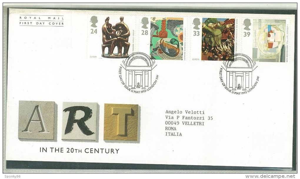 FDC GRAN BRETAGNA - GREAT BRITAIN - ANNO 1993 - ROYAL MAIL - ART IN THE 20th CENTURY - LONDON SW - - 1991-2000 Decimal Issues