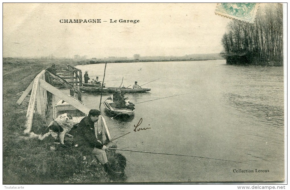 CPA 95 CHAMPAGNE LE GARAGE 1906 - Champagne Sur Oise