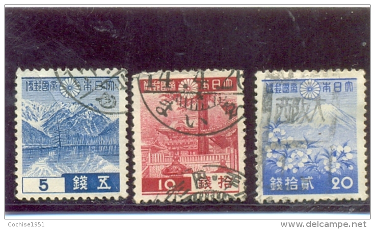 1937 JAPON Y &amp; T N° 265 - 269 - 272  ( O ) Série Courante. - Oblitérés