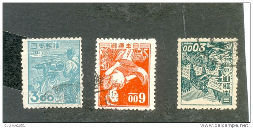 1948 JAPON Y &amp; T N° 393 - 396 - 399  ( O ) Série Courante. - Used Stamps