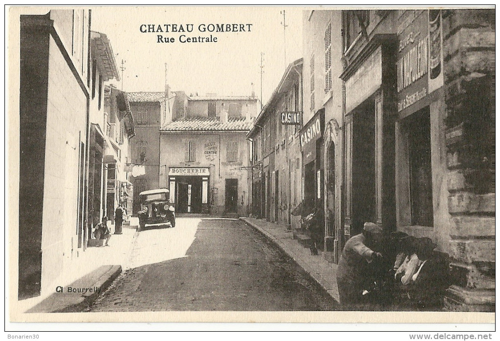 CPA 13 MARSEILLE CHATEAU- GOMBERT RUE CENTRALE ANIMEE COMMERCES AUTO - Quartiers Nord, Le Merlan, Saint Antoine