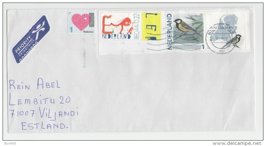 GOOD NETHERLANDS Postal Cover To ESTONIA 2016 - Good Stamped: Love ; Birds - Covers & Documents