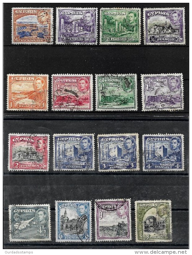 Cyprus 1938 KGVI Complete Set To 18 Pi, Good Used (4273) - Zypern (...-1960)