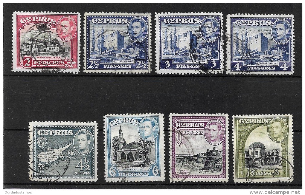 Cyprus 1938 KGVI Complete Set To 18 Pi, Good Used (4274) - Cyprus (...-1960)