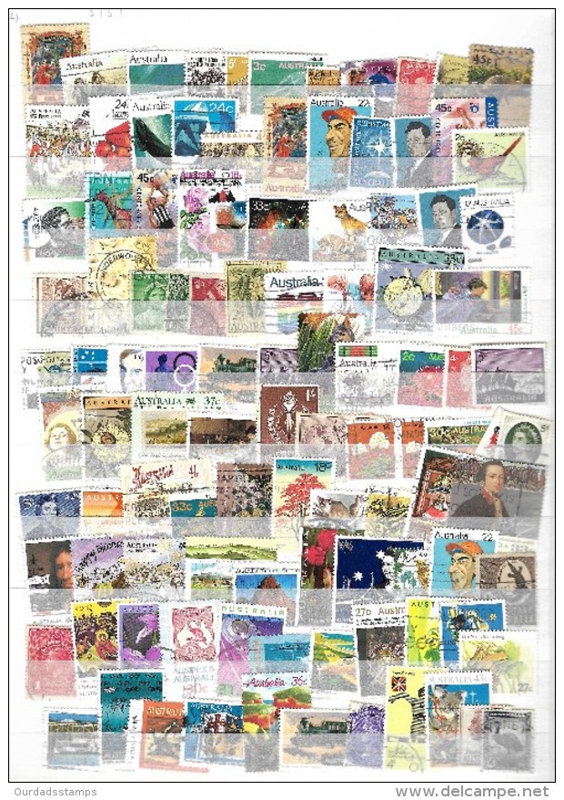 Australia, Stock Page Full (100+ Stamps) All Different, Used (bb4313) - Collections