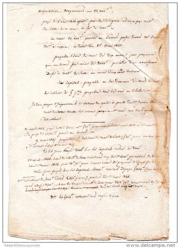 L.A.S.comtesse De ROTHE Née Henriette Rousseau De Chamoy  1787.AUXON.AUBE.le 21 Mars 1844 - Autres & Non Classés