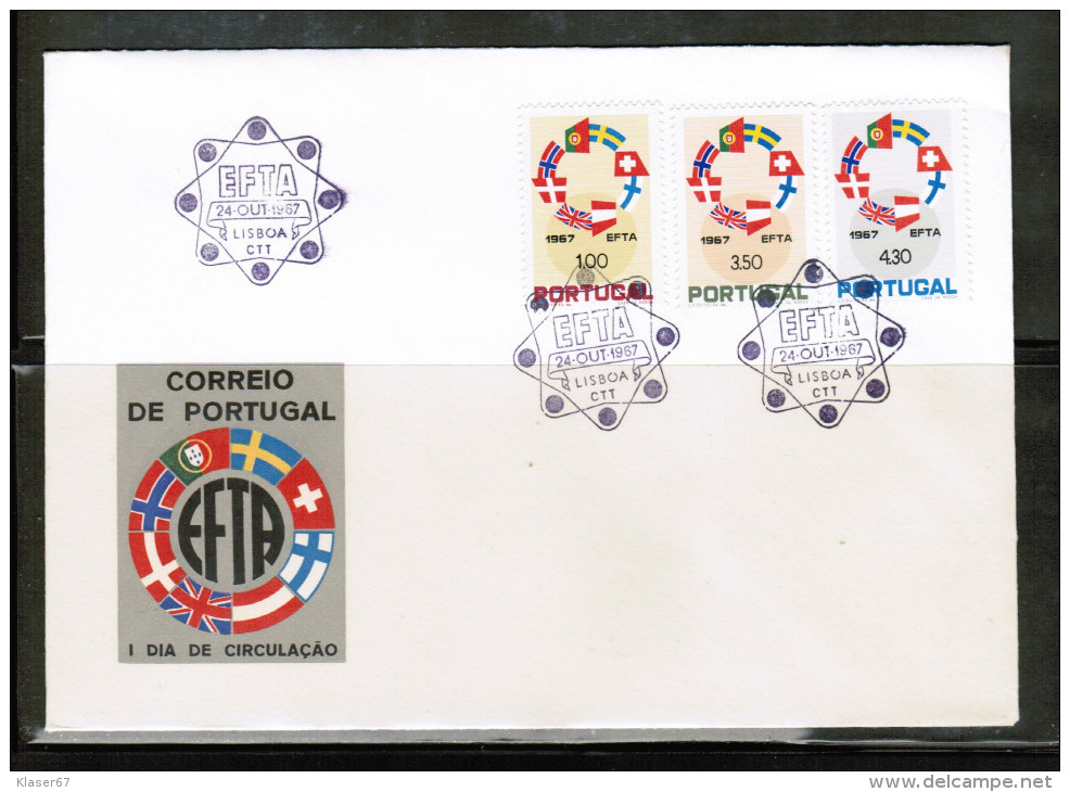 EUROPEAN IDEAS 1967 PT MI 1043-45 FDC EFTA PORTUGAL - Europäischer Gedanke