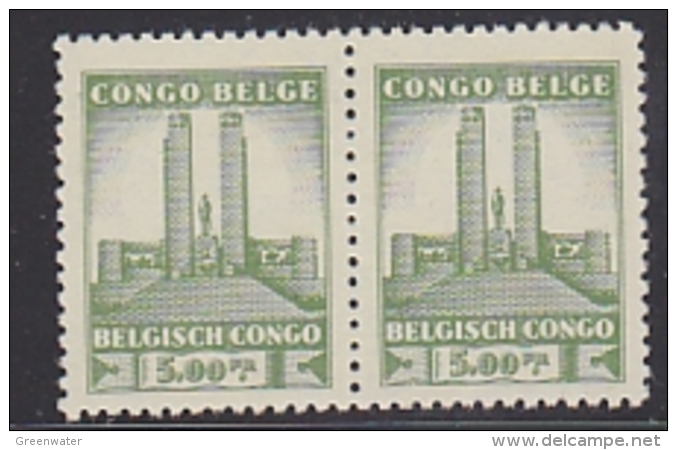 Belgisch Congo 1941 Monument Koning Albert I Te Leopoldstad 5 Fr  1w  (paar) ** Mnh (29238) - Ongebruikt