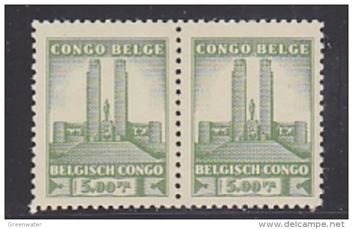 Belgisch Congo 1941 Monument Koning Albert I Te Leopoldstad 5 Fr  1w  (paar) ** Mnh (29239) - Ongebruikt