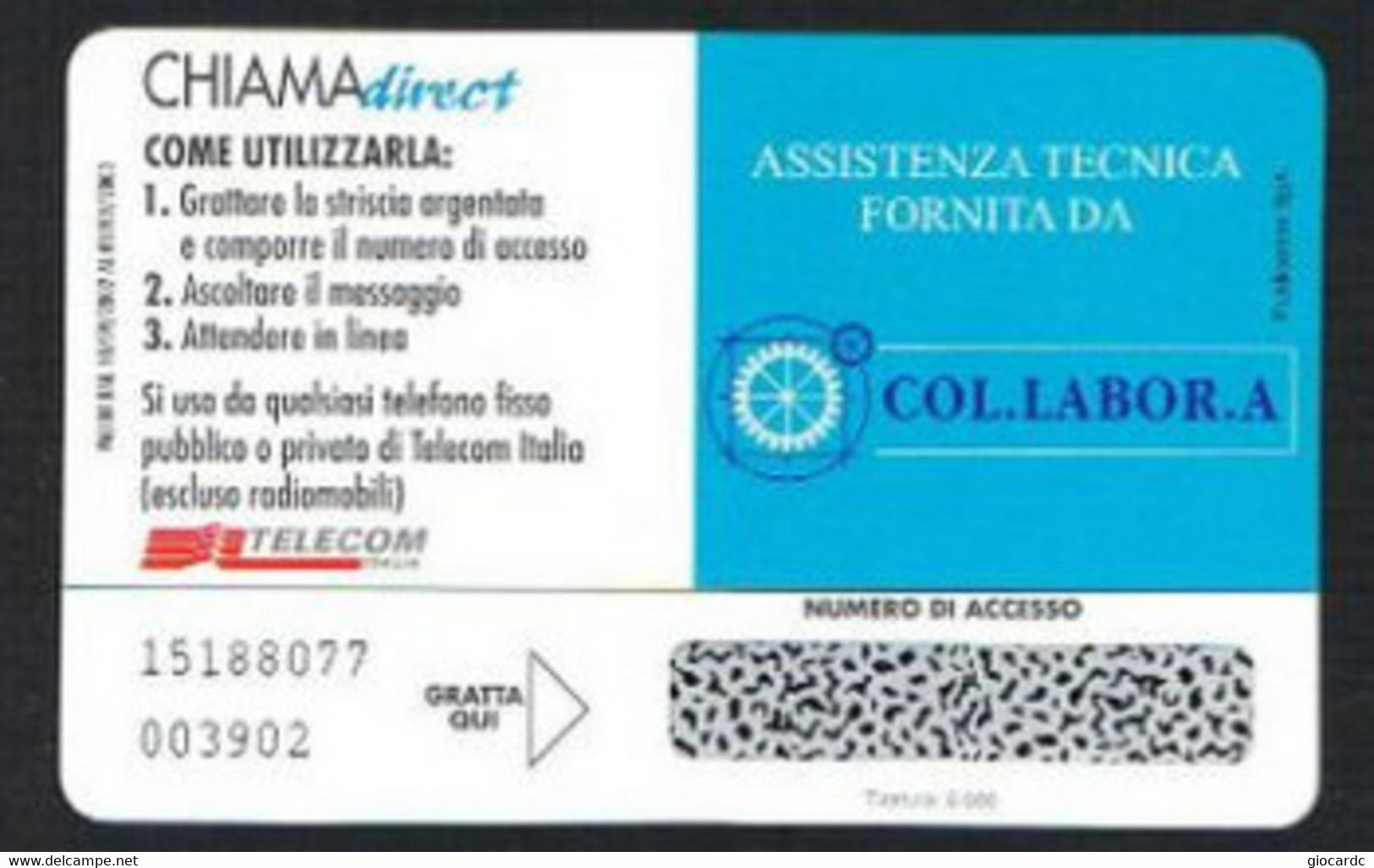 CHIAMA DIRECT  - PROVINCIA AQUILA: CENTRO IMPIEGO AVEZZANO   -   TIR. 5000 -  MINT  (RIF.CP) - Schede GSM, Prepagate & Ricariche