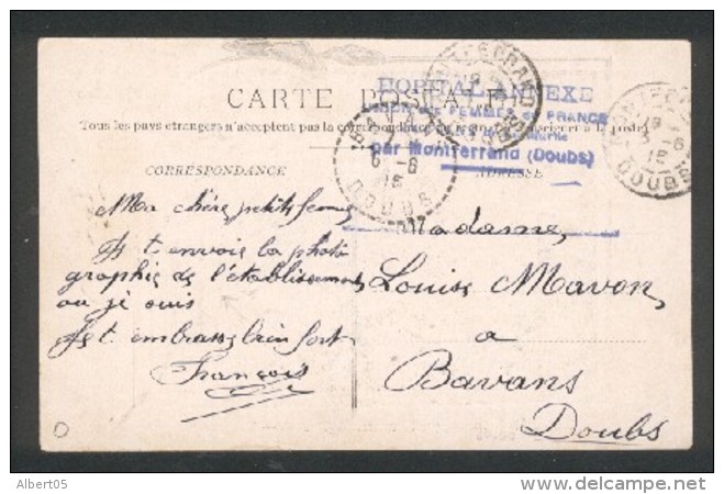 25 - Montferrand - Cachet Hopital Annexe Union Des Femmes De France, Couvent De La Marne  6 6 1915 - Guerre De 1914-18