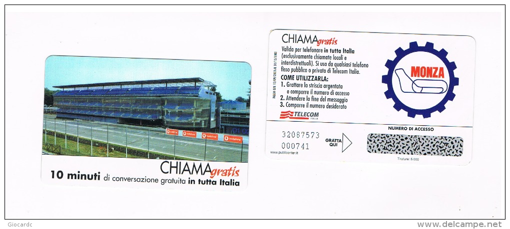 CHIAMAGRATIS -  AUTODROMO DI MONZA   (TIR.5000)      -  NUOVA   (RIF.CP) - Schede GSM, Prepagate & Ricariche