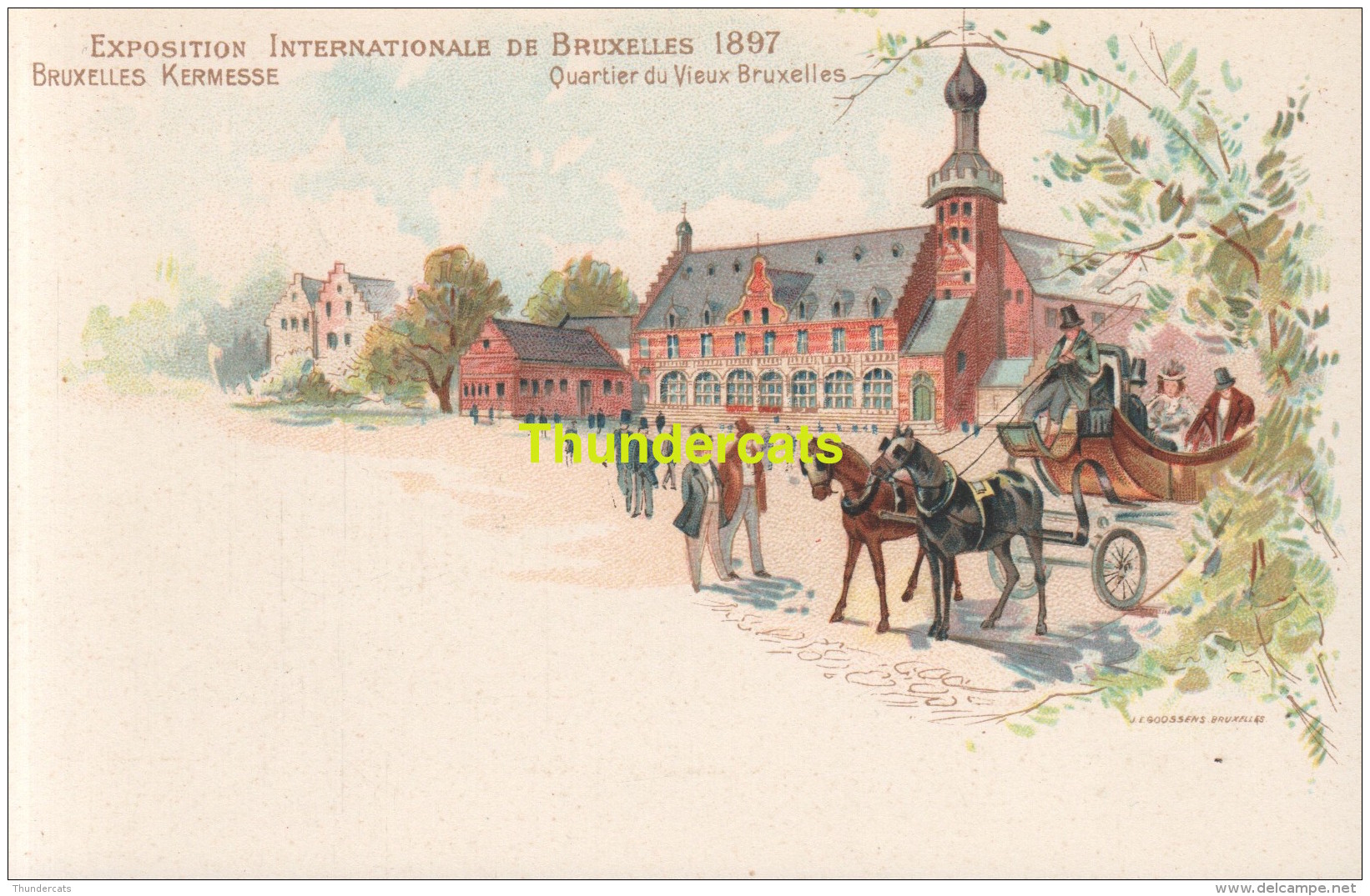 CPA LITHO  EXPOSITION INTERNATIONALE DE BRUXELLES 1897 KERMESSE EDIT J E GOOSSENS  QUARTIER DE VIEUX BRUXELLES - Expositions