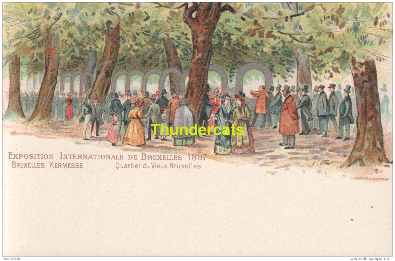 CPA LITHO  EXPOSITION INTERNATIONALE DE BRUXELLES 1897 KERMESSE EDIT J E GOOSSENS  QUARTIER DE VIEUX BRUXELLES - Expositions