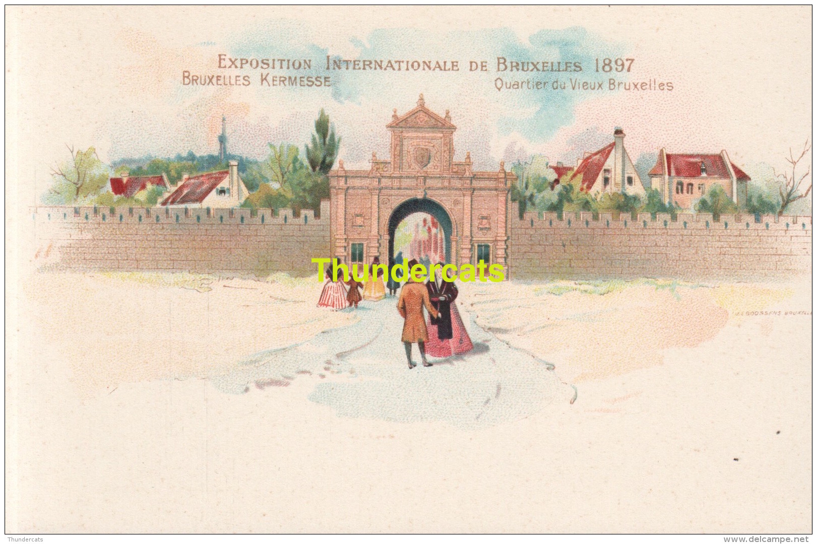 CPA LITHO  EXPOSITION INTERNATIONALE DE BRUXELLES 1897 KERMESSE EDIT J E GOOSSENS  QUARTIER DE VIEUX BRUXELLES - Exposiciones
