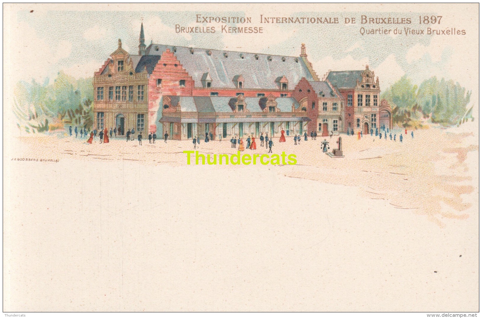 CPA LITHO  EXPOSITION INTERNATIONALE DE BRUXELLES 1897 KERMESSE EDIT J E GOOSSENS  QUARTIER DE VIEUX BRUXELLES - Expositions