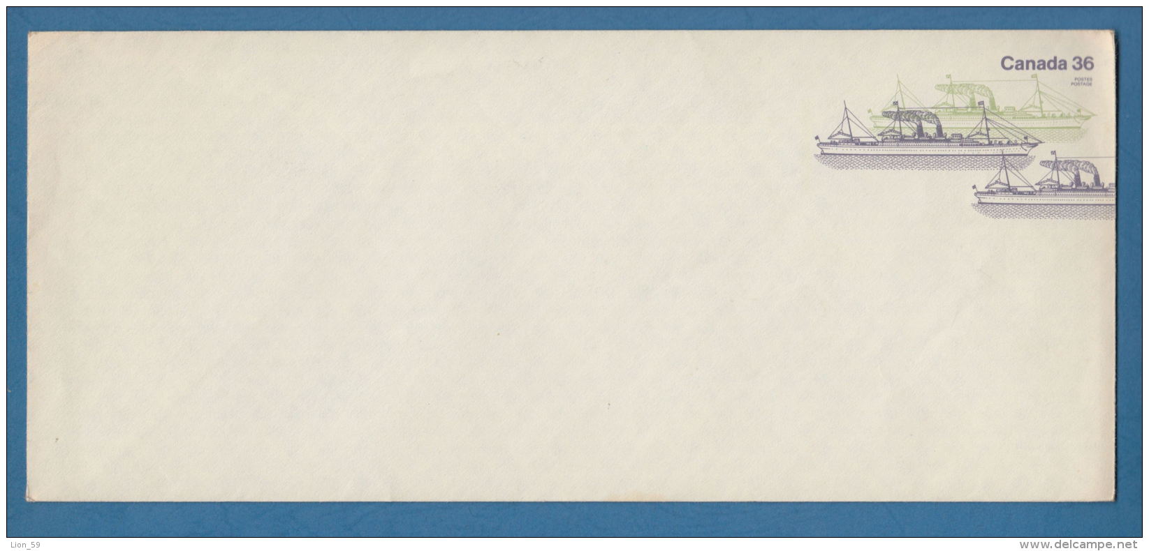 207431 / Mint 1989 - 36 C. " THE GRACEFUL CANADIAN PACIFIC LINER " EMPRESS OF JAPAN "  Stationery Entier , Canada Kanada - 1953-.... Reinado De Elizabeth II